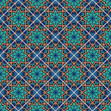 etnik çiçek seamless modeli