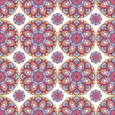 etnik çiçek seamless modeli