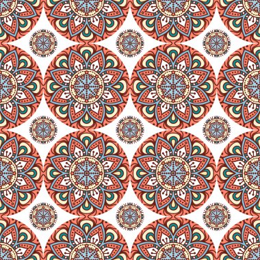 etnik çiçek seamless modeli