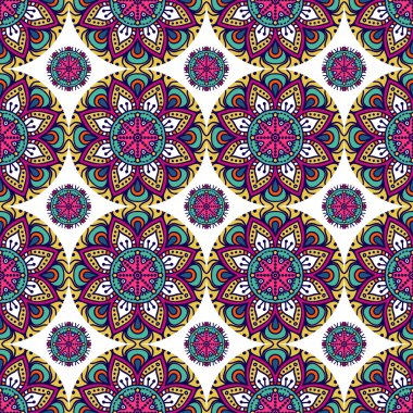 etnik çiçek seamless modeli