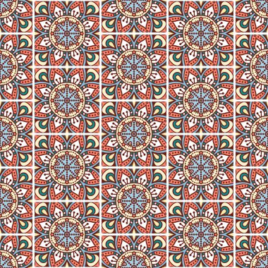 etnik çiçek seamless modeli