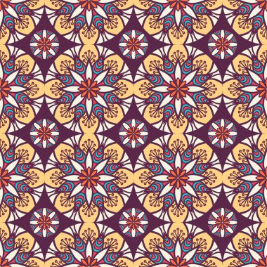 etnik çiçek seamless modeli