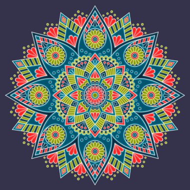 Vektör Hintli Mandala