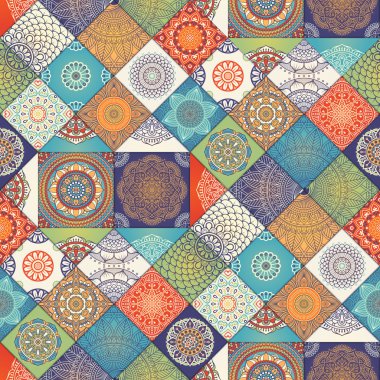 etnik çiçek seamless modeli