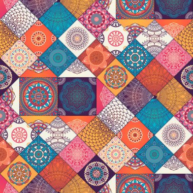 etnik çiçek seamless modeli