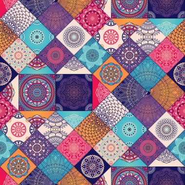 etnik çiçek seamless modeli