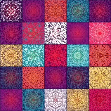 etnik çiçek seamless modeli