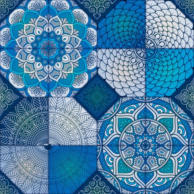 etnik çiçek seamless modeli