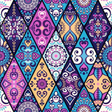 etnik çiçek seamless modeli