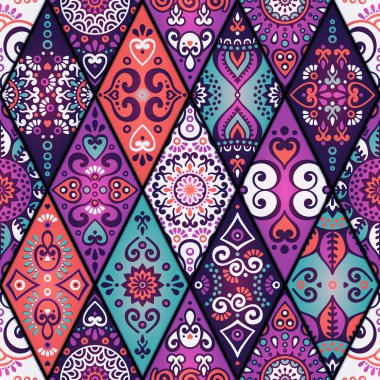 etnik çiçek seamless modeli