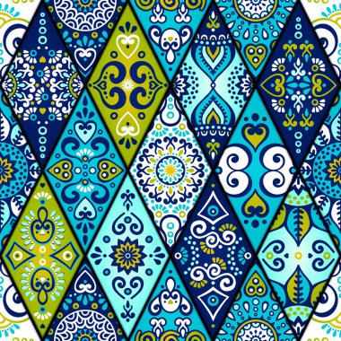 etnik çiçek seamless modeli