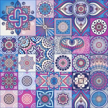 etnik çiçek seamless modeli