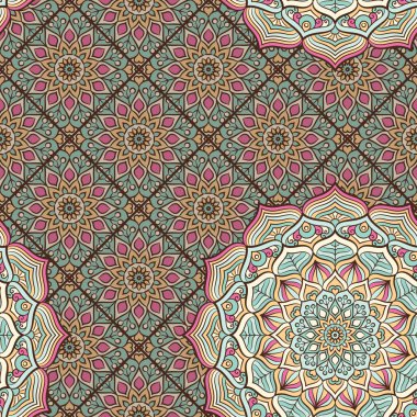 etnik çiçek seamless modeli