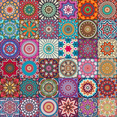 etnik çiçek seamless modeli