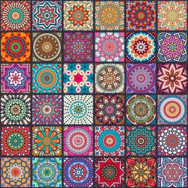 etnik çiçek seamless modeli