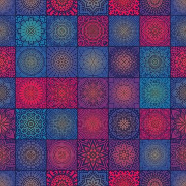 etnik çiçek seamless modeli