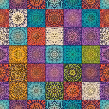 etnik çiçek seamless modeli