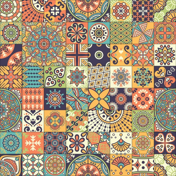 Patrón sin costura floral étnico — Archivo Imágenes Vectoriales