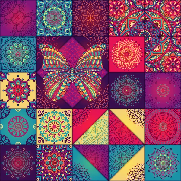 etnik çiçek seamless modeli