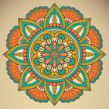Vektör Hintli Mandala