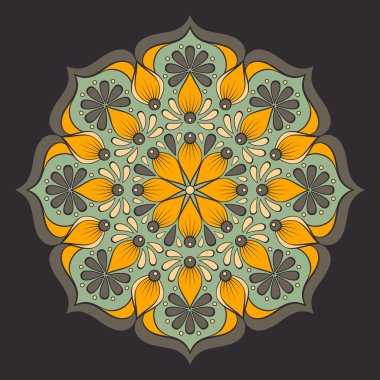 Vektör Hintli Mandala