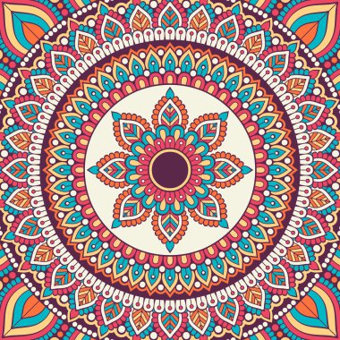 Vektör Hintli Mandala