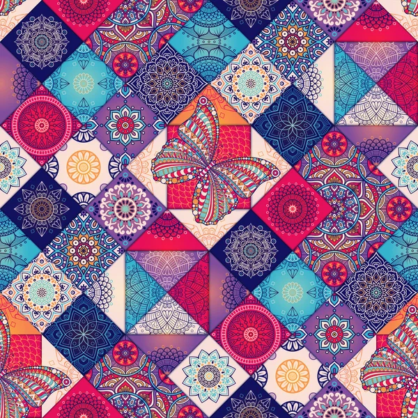 etnik çiçek seamless modeli