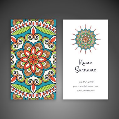 Kartvizit. Vintage dekor elementleri.