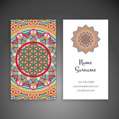 Kartvizit. Vintage dekor elementleri.