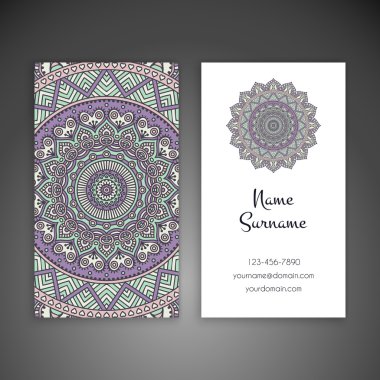 Kartvizit. Vintage dekor elementleri.