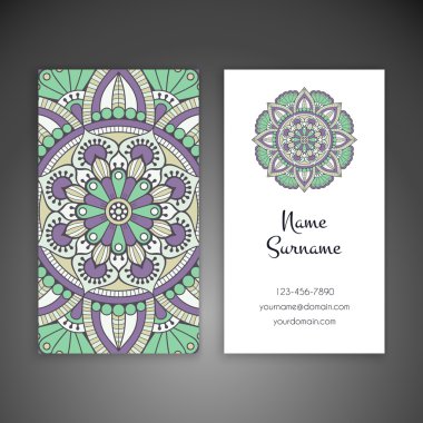 Kartvizit. Vintage dekor elementleri.