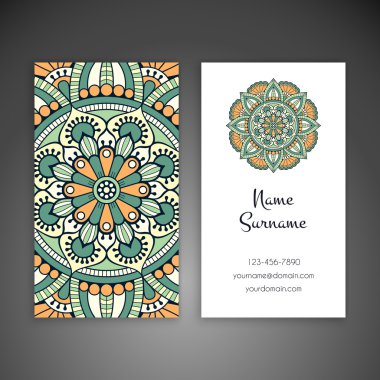 Kartvizit. Vintage dekor elementleri.