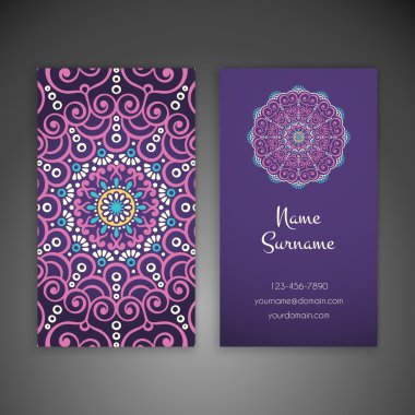 Kartvizit. Vintage dekor elementleri.