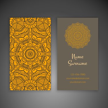 Kartvizit. Vintage dekor elementleri.