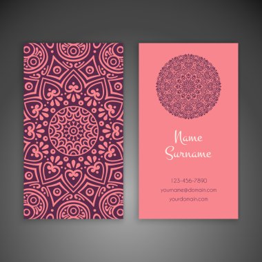 Kartvizit. Vintage dekor elementleri.