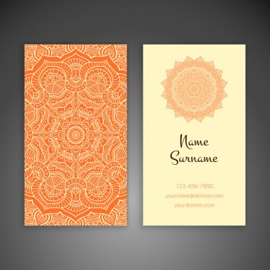 Kartvizit. Vintage dekor elementleri.