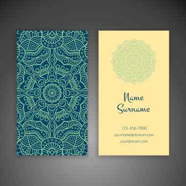 Kartvizit. Vintage dekor elementleri.