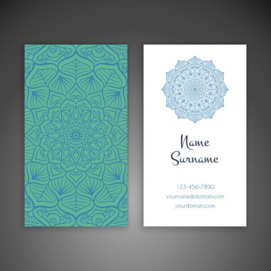 Kartvizit. Vintage dekor elementleri.