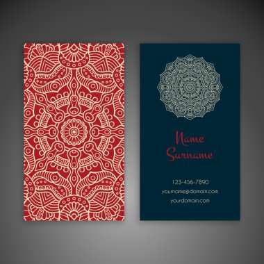 Kartvizit. Vintage dekor elementleri.