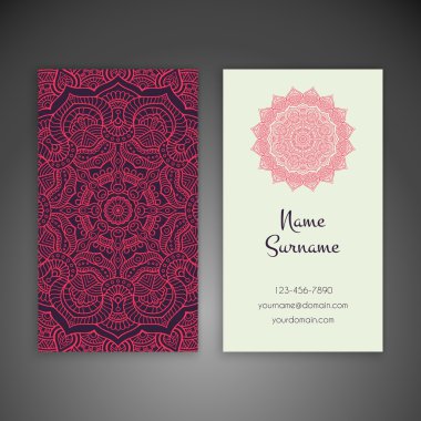 Kartvizit. Vintage dekor elementleri.