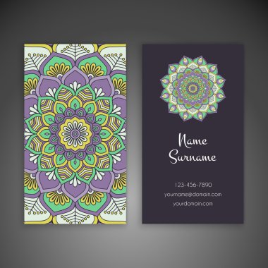 Kartvizit. Vintage dekor elementleri.