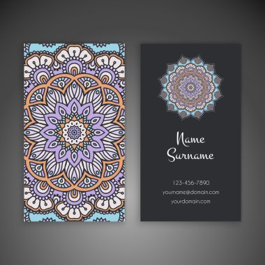 Kartvizit. Vintage dekor elementleri.