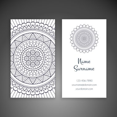 Kartvizit. Vintage dekor elementleri.