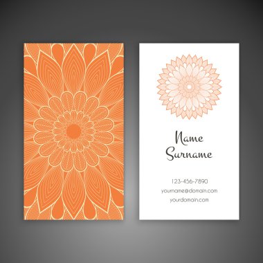 Kartvizit. Vintage dekor elementleri.