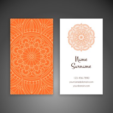 Kartvizit. Vintage dekor elementleri.