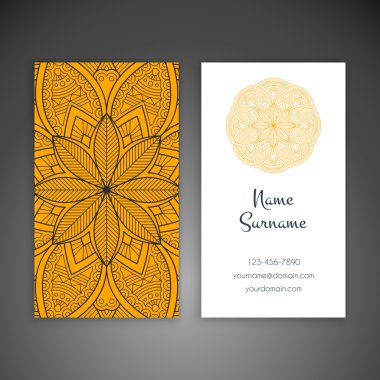 Kartvizit. Vintage dekor elementleri.