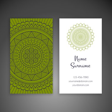 Kartvizit. Vintage dekor elementleri.