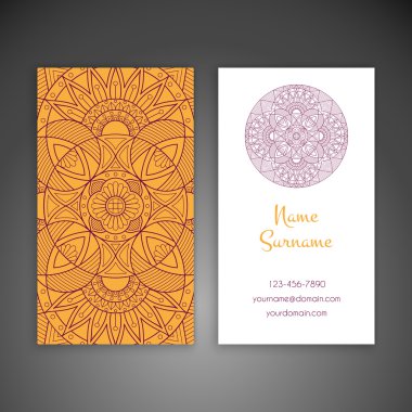 Kartvizit. Vintage dekor elementleri.