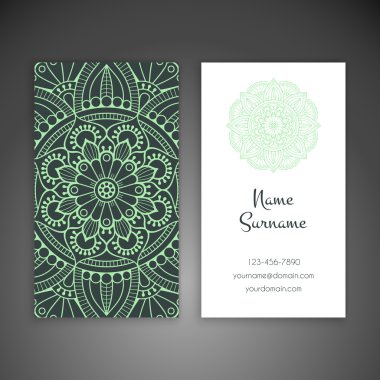 Kartvizit. Vintage dekor elementleri.