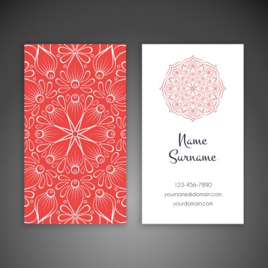 Kartvizit. Vintage dekor elementleri.